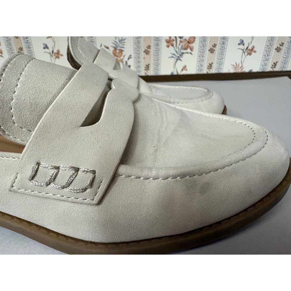 Cushionaire Womens Memory Foam Mule Loafers Cream Faux Suede‎ Size 7W - Picture 6 of 10